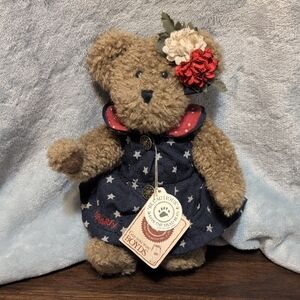 Boyds Bears "Bess Bearman" Starry Blue Dress Teddy Bear